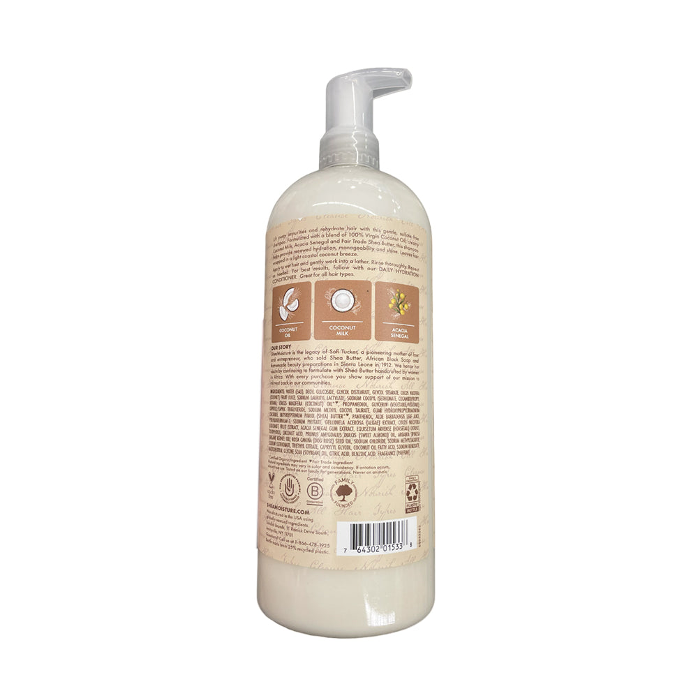 Shea Moisture 100% Virgin Coconut Oil Daily Hydration Shampoo, 34 oz