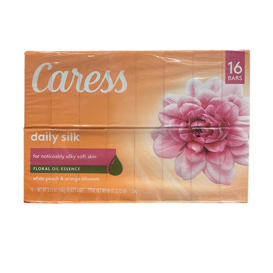 Caress Daily Silk 16 Bar Soap for noticeably silky soft skin, 3.75 oz (new formula)