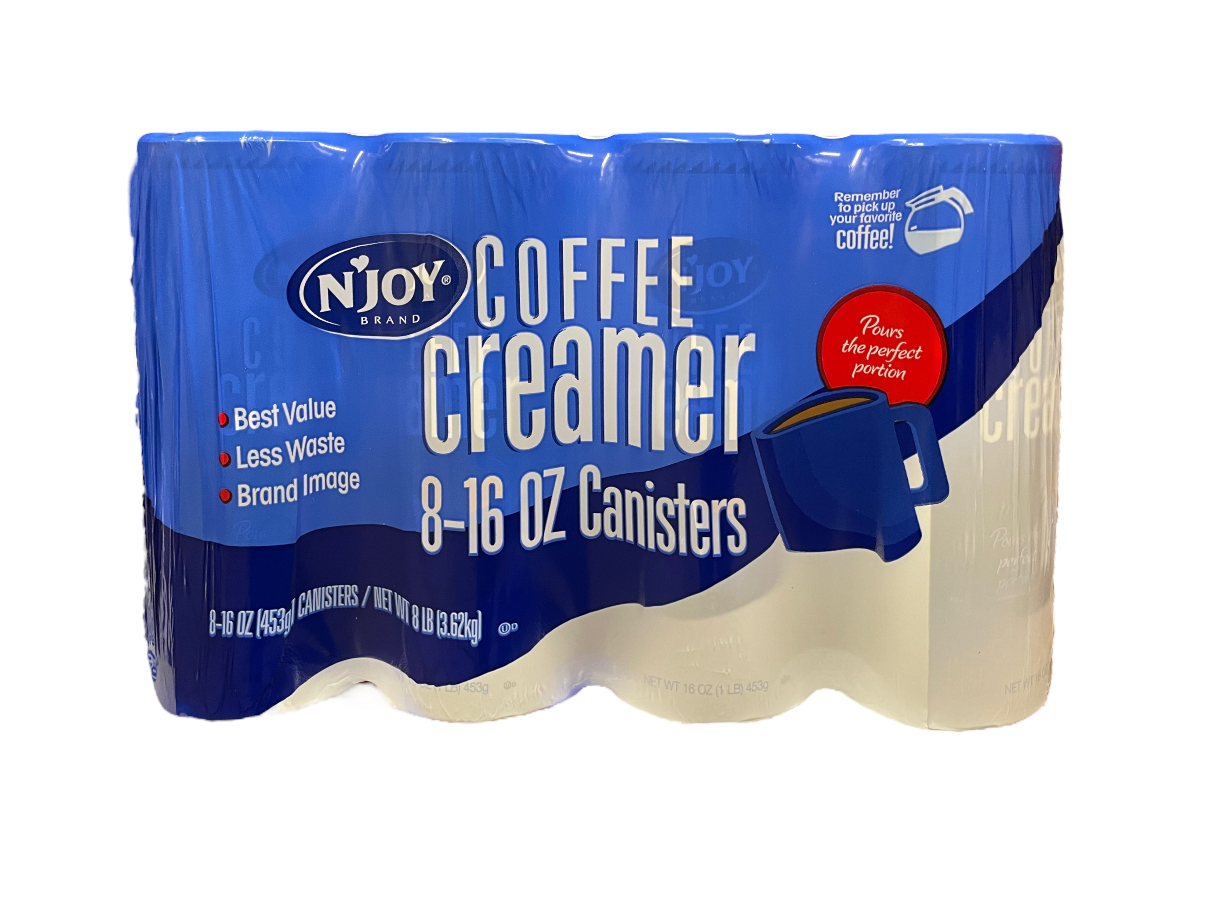 N’Joy Coffee Creamer, 16 oz Canister’s (8 Pack)