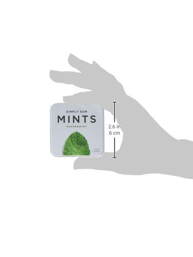 Natural Breath Mints by Simply Gum | Peppermint | Pack of Six (180 Pieces Total) | Breath Freshening, Vegan, Non-GMO, Nothing Artificial