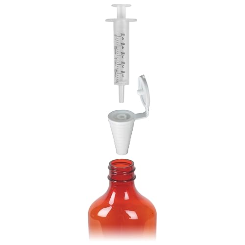 EZY DOSE Kids Baby Oral Syringe & Dispenser Calibrated for Liquid Medicine, Reduce Mess, Easy Way to Orally Administer Medication, 10 mL/2 TSP, Includes Bottle Adapter, Clear, BPA Free