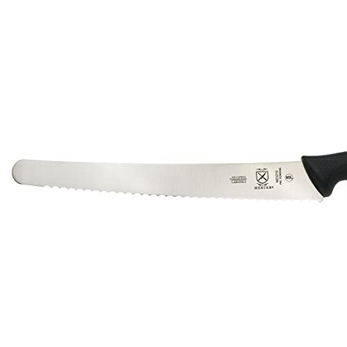 Mercer Culinary M23210 Millennia Black Handle, 10-Inch Wide Wavy Edge, Bread Knife