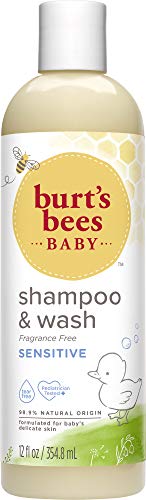 Burt's Bees Baby Shampoo and Wash, Original, Tear Free, Pediatrician Tested, 98.7% Natural Origin, 21 Fluid Ounces