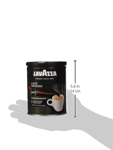 Lavazza Espresso Ground Coffee Blend, Medium Roast, 8-Oz Cans, Pack of 4 (Packaging May Vary) Premium Blend, Value Pack, Non-GMO, 100% Arabica, Rich-bodied