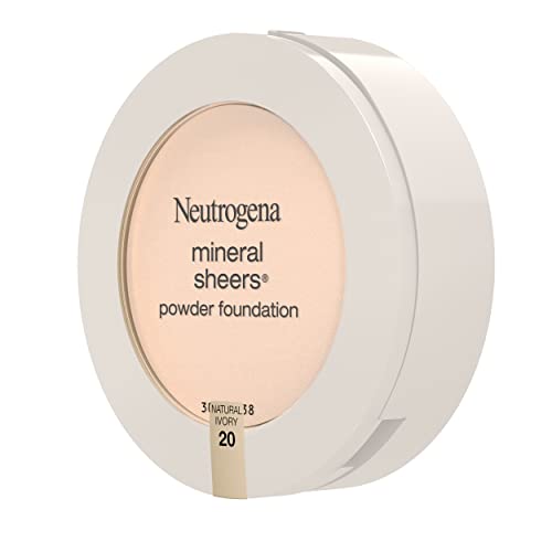 Neutrogena Mineral Sheers Compact Powder Foundation, Lightweight & Oil-Free Mineral Foundation, Fragrance-Free, Nude 40,.34 oz