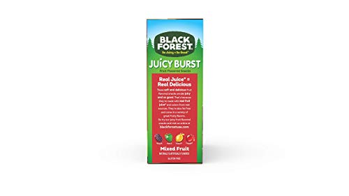 Black Forest, Juicy Burst, Fruit Flavored Snacks, Mixed Fruit Flavors, A Juicy Burst of Natural Flavors, Made with Real Fruit Juice, School Snacks, 0.8 oz 40 ct