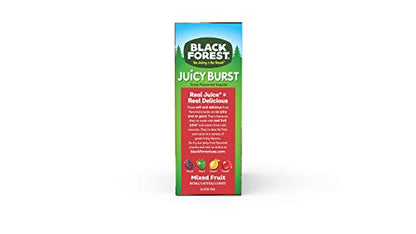 Black Forest, Juicy Burst, Fruit Flavored Snacks, Mixed Fruit Flavors, A Juicy Burst of Natural Flavors, Made with Real Fruit Juice, School Snacks, 0.8 oz 40 ct