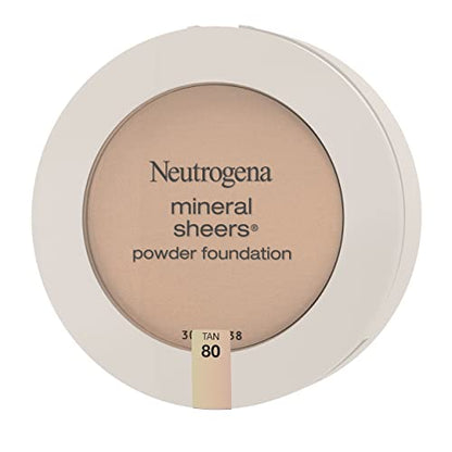 Neutrogena Mineral Sheers Compact Powder Foundation, Lightweight & Oil-Free Mineral Foundation, Fragrance-Free, Nude 40,.34 oz