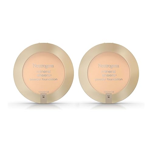 Neutrogena Mineral Sheers Compact Powder Foundation, Lightweight & Oil-Free Mineral Foundation, Fragrance-Free, Nude 40,.34 oz