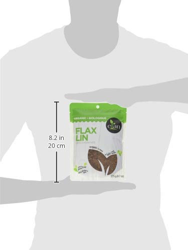 Elan Organic Flax Seed, 9 oz, Whole Seeds, Raw Seeds, Non-GMO, Vegan, Gluten-Free, Kosher, High in Fiber, Gels Easily