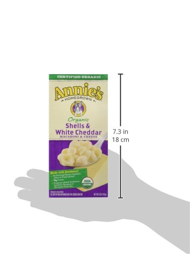 Annie's White Cheddar Shells Macaroni and Cheese with Organic Pasta, 6 oz (Pack of 12)