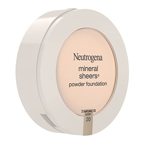 Neutrogena Mineral Sheers Compact Powder Foundation, Lightweight & Oil-Free Mineral Foundation, Fragrance-Free, Nude 40,.34 oz