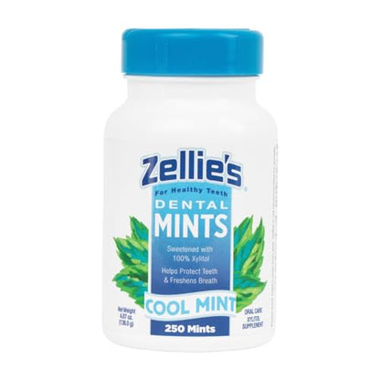 Zellie's | 100% Xylitol Sugar Free Cool Mint Breath Mints | Non-GMO, Low-Calorie, Gluten Free, Vegan & Kosher Mints