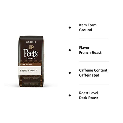 Peet's Coffee Major Dickason's Blend, Dark Roast Ground Coffee, 20 oz