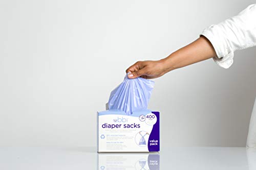 Ubbi Disposable Diaper Sacks, Lavender Scented, Easy-To-Tie Tabs, Diaper Disposal or Pet Waste Bags, 200 Count