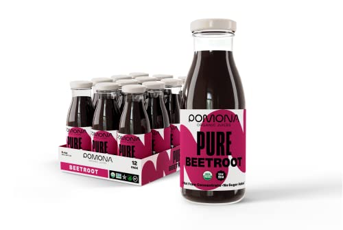 Pomona Organic Cold Pressed Beet Juice, Non-GMO, No Sugar, Gluten Free, Kosher, Preservative Free - Pack of 12, 8.4 oz