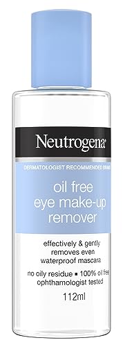 Neutrogena Oil-Free Liquid Eye Makeup Remover, Residue-Free, Non-Greasy, Gentle & Skin-Soothing Solution with Aloe & Cucumber Extract for Waterproof Mascara, 5.5 fl. oz