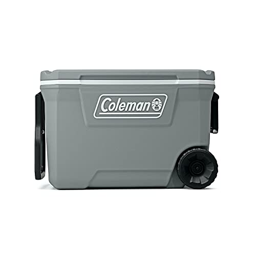 Coleman 316 Series Insulated Portable Cooler with Heavy Duty Wheels, Leak-Proof Wheeled Cooler with 100+ Can Capacity, Keeps Ice for up to 5 Days, Great for Beach, Camping, Tailgating, Sports, & More