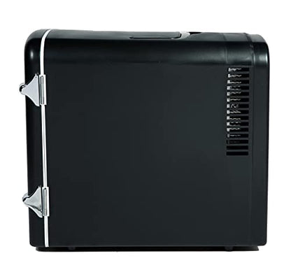 Frigidaire EFMIS175 Retro 9-Can Mini Personal Fridge Portable Cooler for Car, Office, Bedroom, Dorm Room, or Cabin, 11.8"D x 7.1"W x 10.1"H, Black