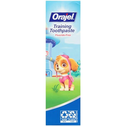 Orajel Kids Paw Patrol Fluoride-Free Training Toothpaste, Natural Fruity Fun Flavor, #1 Pediatrician Recommended , 1.5oz Tube