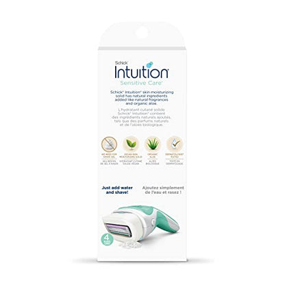 Schick Intuition Razors for Women with Sensitive Skin | 1 Razor & 2 Intuition Razor Blades Refill with Organic Aloe