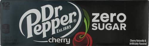 Dr Pepper Zero Strawberries and Cream Soda, 12 fl oz cans, 12 Pack