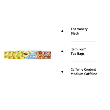 Lipton Unsweetened Iced Tea Bags, Family Size Tea Bags, 144 Total Tea Bags (24ct - Pack of 6)