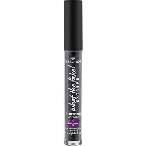 essence | What the Fake! Extreme Plumping Lip Filler (02 | Ice Ice Baby) | Glossy, Non-Sticky Finish with Peppermint Oil, Hyaluronic Acid, & Vitamin E | Vegan & Cruelty Free