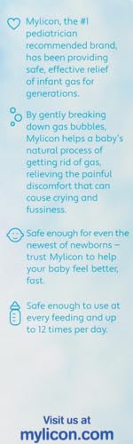 MYLICON Infants Gas Relief Drops for Infants and Babies, Dye Free Formula, 1 Fluid Ounce