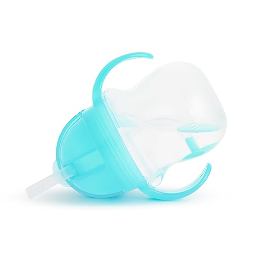 Munchkin® Any Angle™ Weighted Straw Trainer Sippy Cup with Click Lock™ Spill Proof Lid, 7 Ounce, 2 Pack, Blue/Green