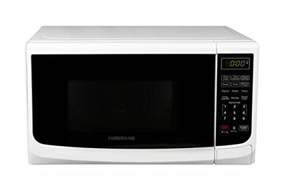 Farberware Countertop Microwave 700 Watts, 0.7 Cu. Ft. - Microwave Oven With LED Lighting and Child Lock - Perfect for Apartments and Dorms - Easy Clean Stainless Steel