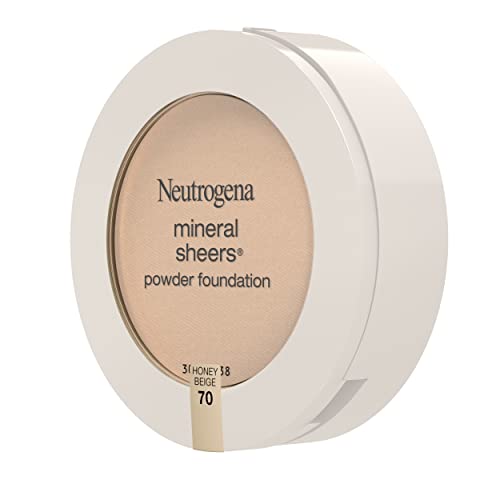 Neutrogena Mineral Sheers Compact Powder Foundation, Lightweight & Oil-Free Mineral Foundation, Fragrance-Free, Nude 40,.34 oz