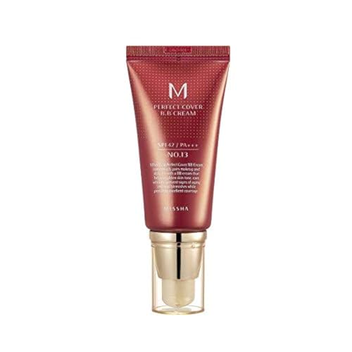 MISSHA M Perfect Cover BB Cream No.13 Bright Beige for Fair Skin SPF 42 PA +++ 1.69 Fl Oz - Tinted Moisturizer for face with SPF