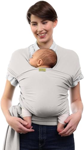 Boba Baby Wrap Carrier - Original Baby Carrier Wrap Sling for Newborns - Baby Wearing Essentials - Newborn Wrap Swaddle Holder, Newborn to Toddler Infant Sling (Grey)