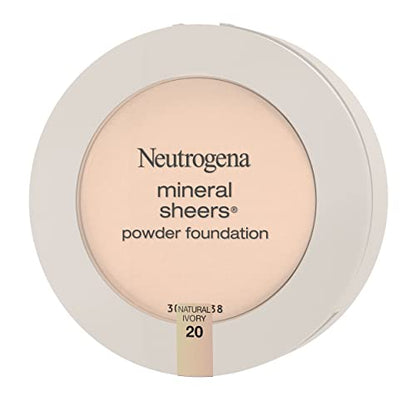 Neutrogena Mineral Sheers Compact Powder Foundation, Lightweight & Oil-Free Mineral Foundation, Fragrance-Free, Nude 40,.34 oz