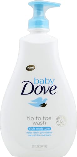 Baby Dove Sensitive Skin Care Baby Wash For Baby Bath Time Rich Moisture Tear-Free and Hypoallergenic, 20 oz (Packaging May Vary)