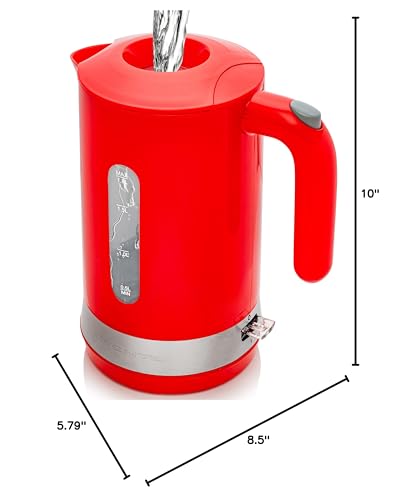 OVENTE Electric Kettle, Hot Water, Heater 1.7 Liter - BPA Free Fast Boiling Cordless Water Warmer - Auto Shut Off Instant Water Boiler for Coffee & Tea Pot - White KP72W