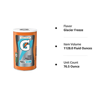 Gatorade Thirst Quencher Powder, Frost Glacier Freeze, 76.5 Ounce, Pack of 1