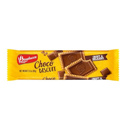 Bauducco Choco Biscuit Cookies - Crispy & Delicious - Delicious Sweet Snack or Dessert - 2.8 oz (Pack of 1)