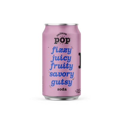 Culture Pop Soda Sparkling Probiotic Drink, 45 Calories Per Can, Vegan Soda for Gut Health, Non-GMO, GF, No Added Sugar, 12 Pack, 12 Fl Oz Cans, Jazzy & Juicy Variety Pack - New!