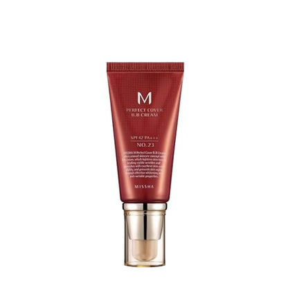 MISSHA M Perfect Cover BB Cream No.13 Bright Beige for Fair Skin SPF 42 PA +++ 1.69 Fl Oz - Tinted Moisturizer for face with SPF