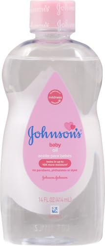 Johnson's Baby Oil, Pure Mineral Oil to Prevent Moisture Loss, Original 3 fl. oz