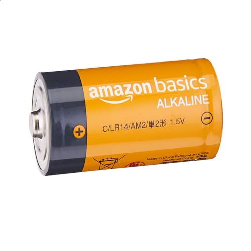 Amazon Basics 4-Pack C Cell Alkaline All-Purpose Batteries, 1.5 Volt, 5-Year Shelf Life