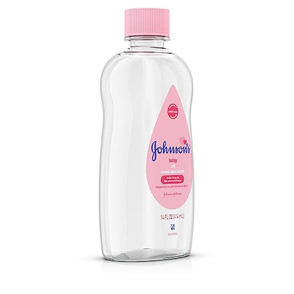 Johnson's Baby Oil, Pure Mineral Oil to Prevent Moisture Loss, Original 3 fl. oz