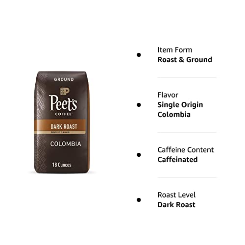 Peet's Coffee Major Dickason's Blend, Dark Roast Ground Coffee, 20 oz