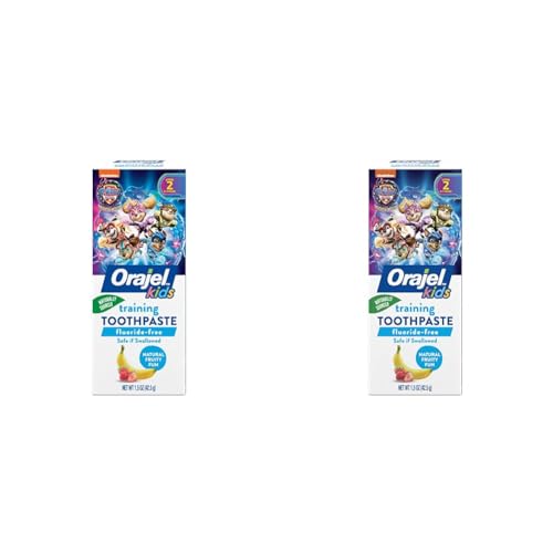 Orajel Kids Paw Patrol Fluoride-Free Training Toothpaste, Natural Fruity Fun Flavor, #1 Pediatrician Recommended , 1.5oz Tube