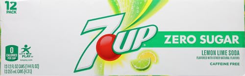 7UP Zero Sugar Lemon Lime Soda, 12 fl oz cans (Pack of 12)