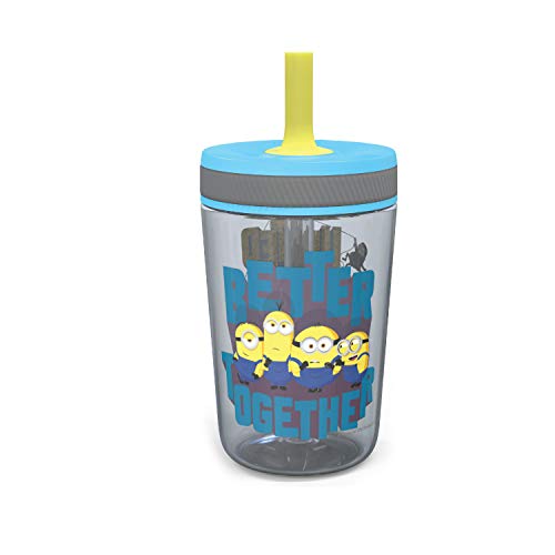 Zak Designs 15oz Bluey Kelso Tumbler Set, BPA-Free Leak-Proof Screw-On Lid with Straw Made of Durable Plastic and Silicone, Perfect Bundle for Kids, 2 Count (Pack of 1)