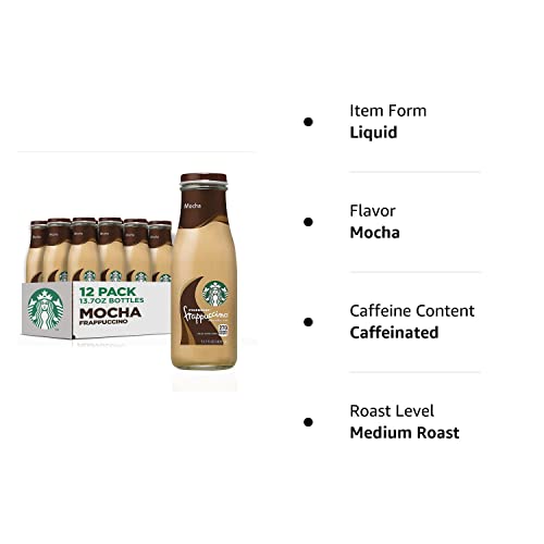 Starbucks Frappuccino Coffee Drink, Mocha, 13.7 fl oz Bottles (12 Pack)