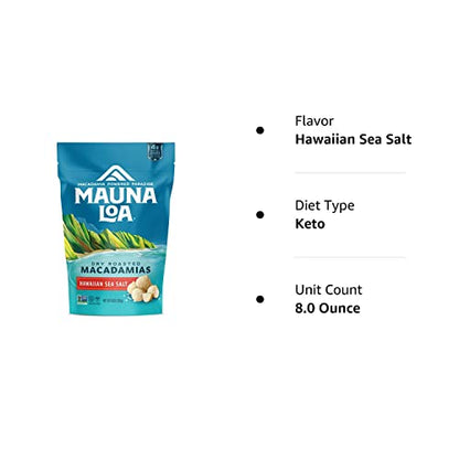 Mauna Loa Premium Hawaiian Roasted Macadamia Nuts, Sea Salt Flavor, 8 Oz